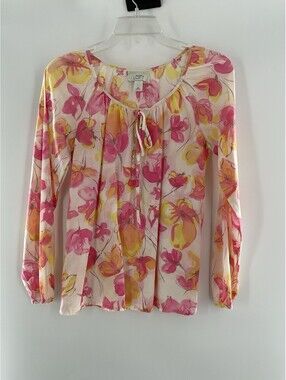 Ann Taylor loft extra small floral blouse 092